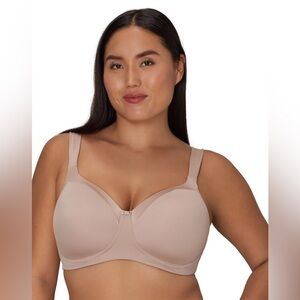 Playtex 44D Smooth Light Brown Bra NWT Wireless Lined Comfortable Support Beige